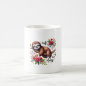 Cute Lazy Sloth Flowers Kaffeetasse (Mittel)