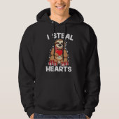Cute lazy sloth holding heart love sloth valentine hoodie (Vorderseite)