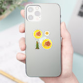 Cute Leaf, Sun and Climbing Plant Pun Sticker Set (Telefon)