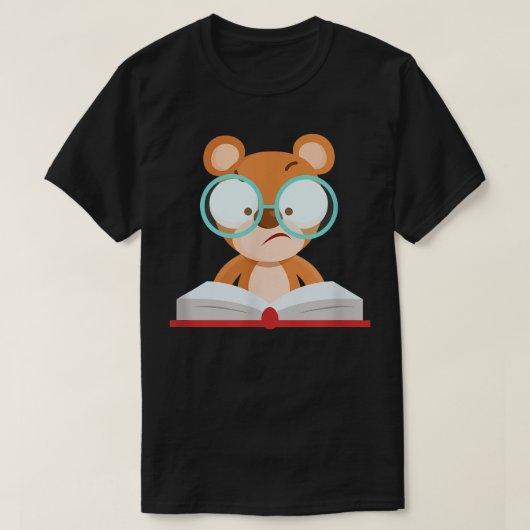 Cute learning bear simple costume funny glasses bo T-Shirt (Design vorne)