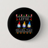 Cute Lefse Rolling Team Norwegian Gnomes Ugly Xmas Button (Vorderseite)