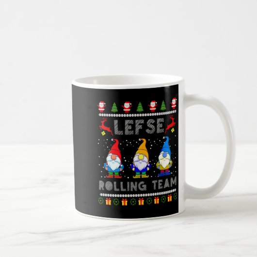 Cute Lefse Rolling Team Norwegian Gnomes Ugly Xmas Kaffeetasse (Rechts)