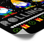 Cute Lefse Rolling Team Norwegian Gnomes Ugly Xmas Poster (Ecke)