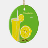 Cute Lemon and Lemonade Food Keramikornament (Rechts)