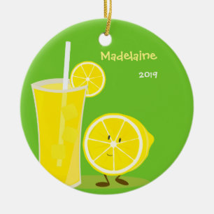 Cute Lemon and Lemonade Food Keramikornament