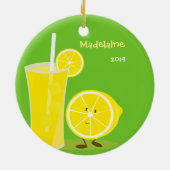 Cute Lemon and Lemonade Food Keramikornament (Hinten)