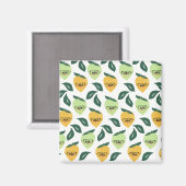 Cute Lemon Cartoon with Glasses Pattern Magnet (Vorderseite/Rückseite)