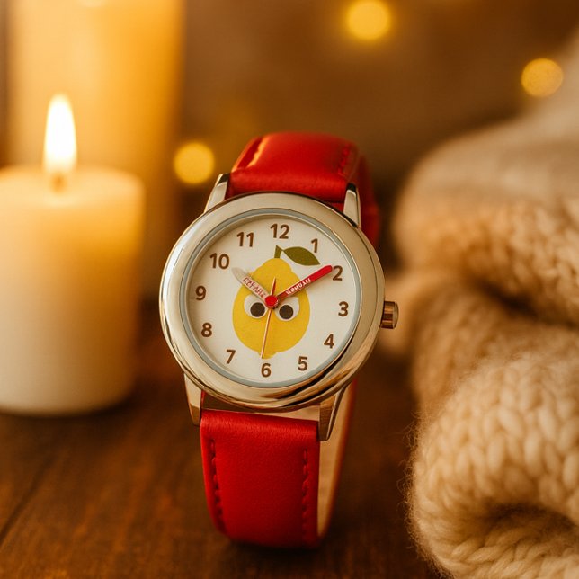 Cute Lemon Character with Googly Eyes  Armbanduhr (Von Creator hochgeladen)