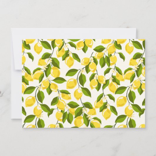 Cute Lemon Fruit Watercolor Pattern Personalized Mitteilungskarte (Rückseite)