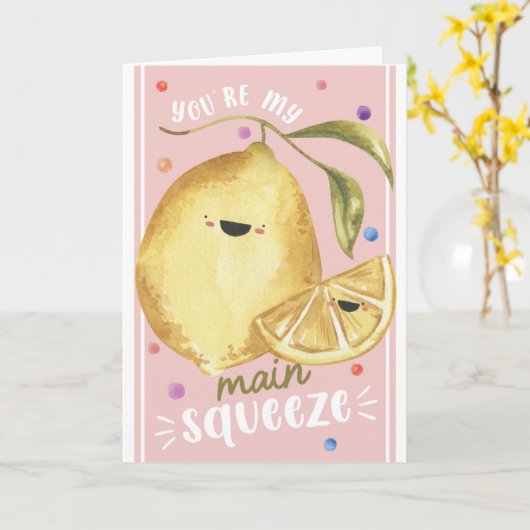 Cute Lemon Valentine’s – You’re My Main Squeeze Karte (Gelbe Blume)