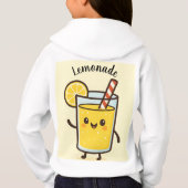 Cute Lemonade Drink Cartoon White Hoodie (Rückseite)