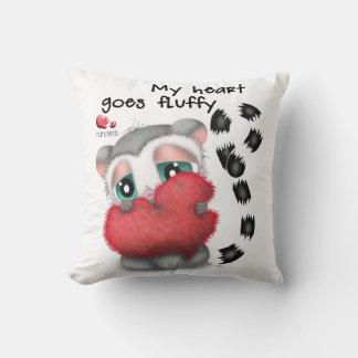 Cute Lemur Hugging big Plush Heart Kissen