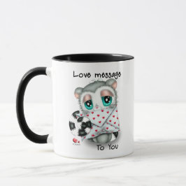 Cute Lemur Love Message - Hand-Drawn Valentine Tasse