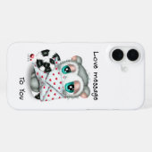 Cute Lemur Valentine - Romantic Love Letter iPhone Hülle (Rückseite (Horizontal))