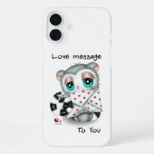 Cute Lemur Valentine - Romantic Love Letter iPhone Hülle (Rückseite)
