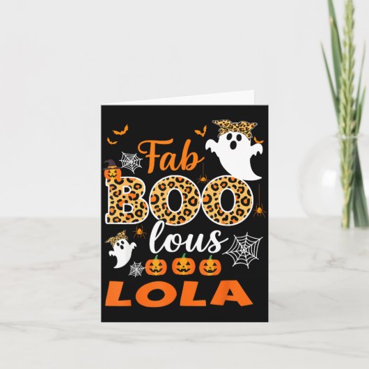 Cute Leopard Fab Boo Lous Lola Soky Halloween Cost Karte (Vorderseite)