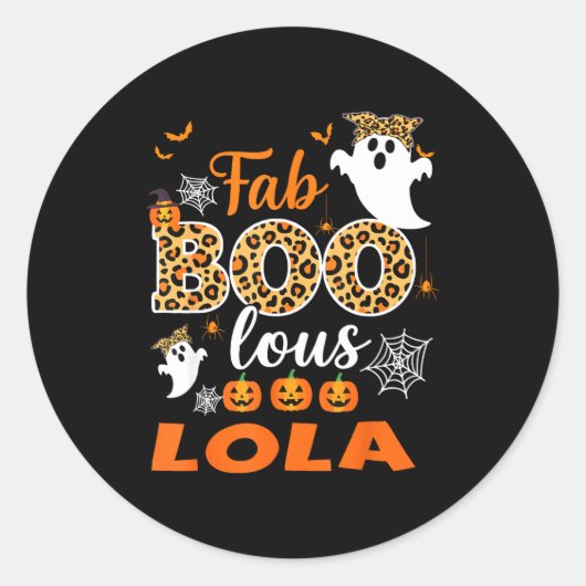 Cute Leopard Fab Boo Lous Lola Soky Halloween Cost Runder Aufkleber (Vorderseite)
