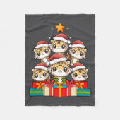 Cute Leopard Gecko Le Lizard Christmas Tree Xmas H Fleecedecke (Vorderseite)