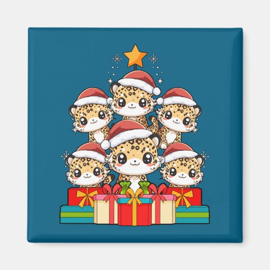 Cute Leopard Gecko Le Lizard Christmas Tree Xmas H Magnet (Vorne)