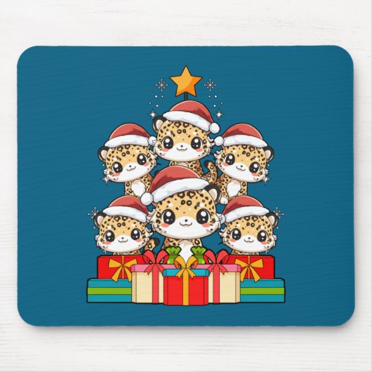Cute Leopard Gecko Le Lizard Christmas Tree Xmas H Mousepad (Vorne)
