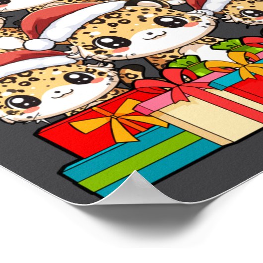 Cute Leopard Gecko Le Lizard Christmas Tree Xmas H Poster (Ecke)