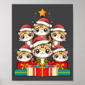 Cute Leopard Gecko Le Lizard Christmas Tree Xmas H Poster (Vorne)