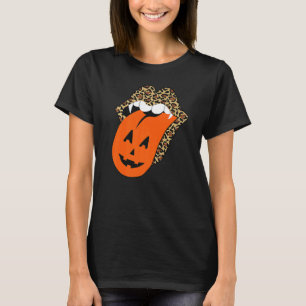 Cute Leopard Lips Halloween Lips Vampire Mouth Pum T-Shirt