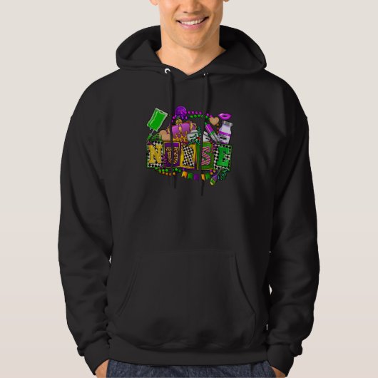 Cute Leopard Nurse Mardi Gras Festival Party Nursi Hoodie (Vorderseite)
