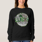Cute Leopard Plaid St Patrick s Day One Lucky Mama Sweatshirt (Vorderseite)