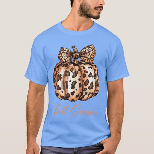 Cute Leopard Pumpkin Fall Autumn Season for Women T-Shirt (Vorderseite)