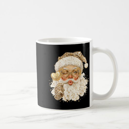 Cute Leopard Santa Claus Merry Christmas 2026 Prep Kaffeetasse (Rechts)