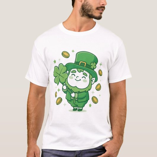 Cute Leprechaun Lucky Clover Shirt (Vorderseite)