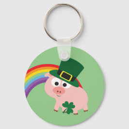 Cute Leprechaun Pig Schlüsselanhänger