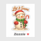 Cute Let It Snow Snowman Sticker (Blatt)