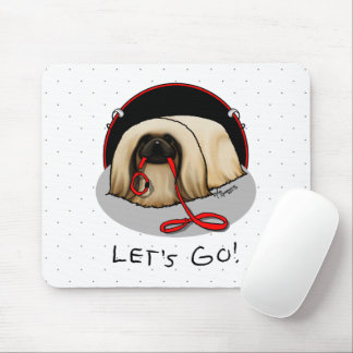 Cute Let's Go! Walk Pekingese Dog (brown masked) Mousepad