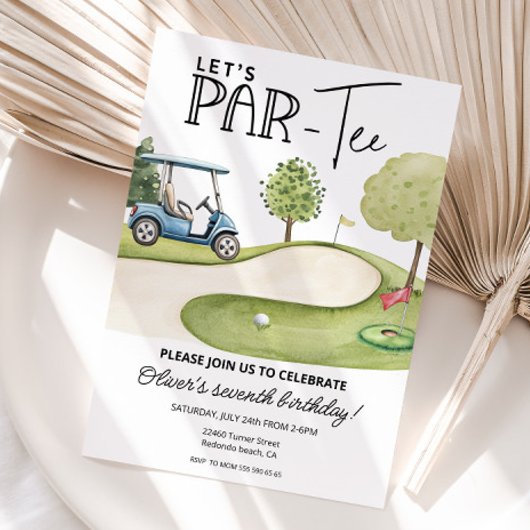 Cute Let's Par-Tee Golf Birthday party, any age Einladung
