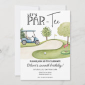 Cute Let's Par-Tee Golf Birthday party, any age Einladung (Vorderseite)