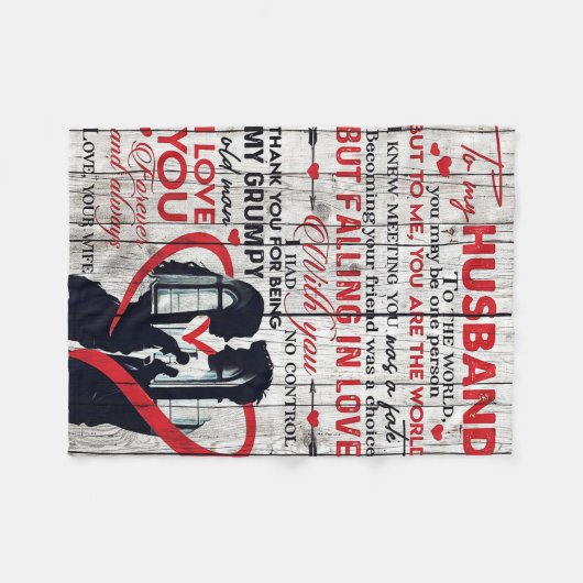 Cute Letter for Husband | To My Husband Present Fleecedecke (Vorderseite (Horizontal))