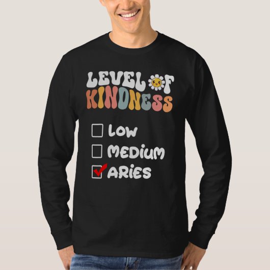 Cute Level of Kindness Widder-Sternzeichen Gänsebl T-Shirt (Vorderseite)