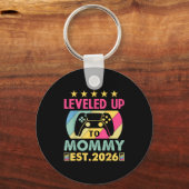 Cute Leveled Up To Mommy 2026 Awesome Promoted To Schlüsselanhänger (Vorderseite)