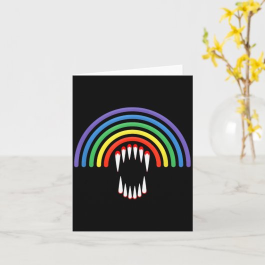 Cute Lgbtq Vamre Lgbt Halloween Ghost Rainbow Gay Karte (Gelbe Blume)