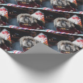 Cute lhasa apso puppy at Christmas b Geschenkpapier (Ecke)