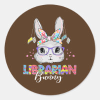 Cute Librarian Bunny Reading Book Lover Happy