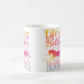 Cute Life Is Better With Horses Horseback Riding L Kaffeetasse (Mittel)