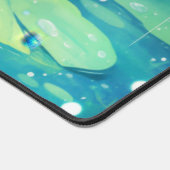 Cute Light Blue Axolotl Rainy Lily Pond Schreibtischunterlage (Ecke)