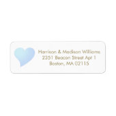 Cute light blue heart custom gold Return Address (Vorne)