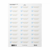 Cute light blue heart custom gold Return Address (Vorne)