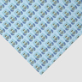 Cute Light Blue Owl Pattern Seidenpapier (Ausschnitt)
