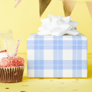 Cute Light Blue Plaid Simple Classic Geschenkpapier