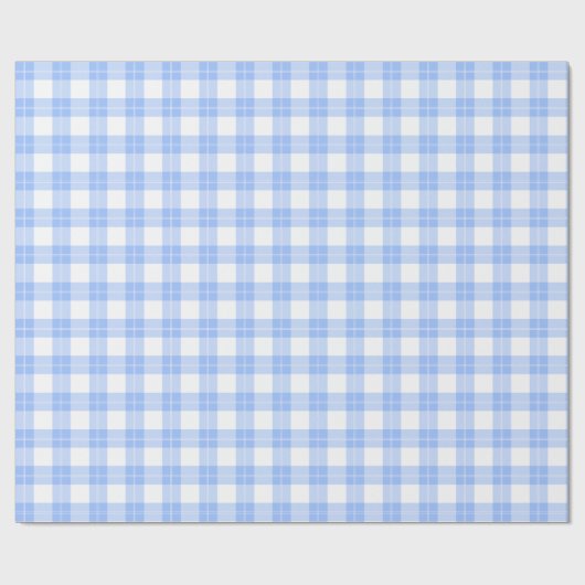 Cute Light Blue Plaid Simple Classic Geschenkpapier (Flach)